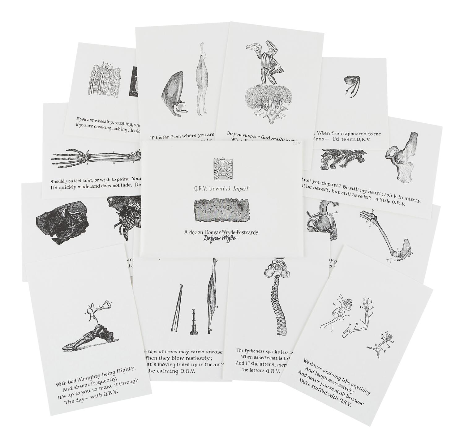 GOREY, Edward (1925-2000). Dogear Wryde Postcards. Q. R. V. Hikuptah . -- Q . R. V. Unwmkd. Imperf. N.p.: n.p., 1996.