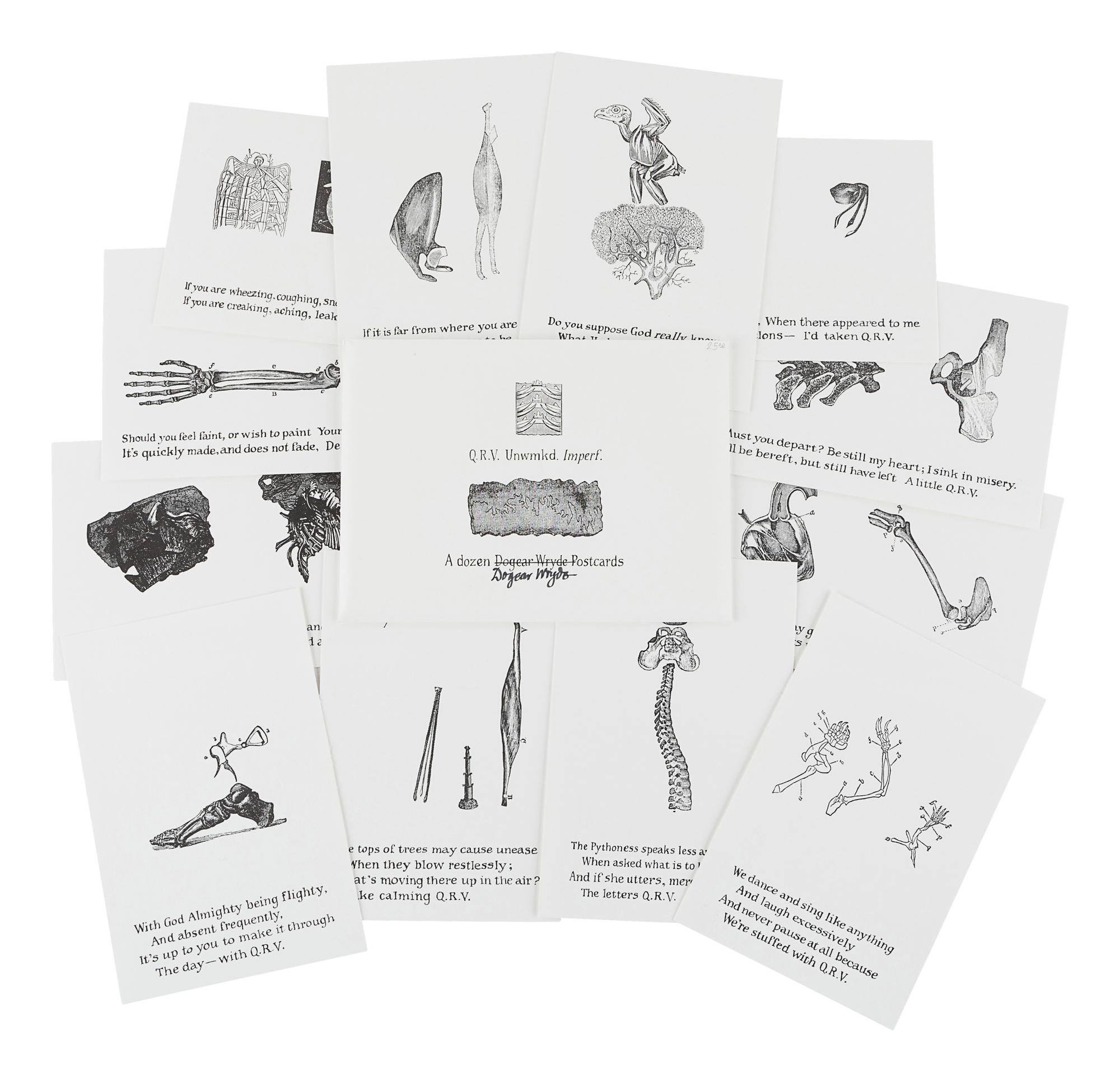 GOREY, Edward (1925-2000). Dogear Wryde Postcards. Q. R. V. Hikuptah . -- Q . R. V. Unwmkd. Imperf. N.p.: n.p., 1996.