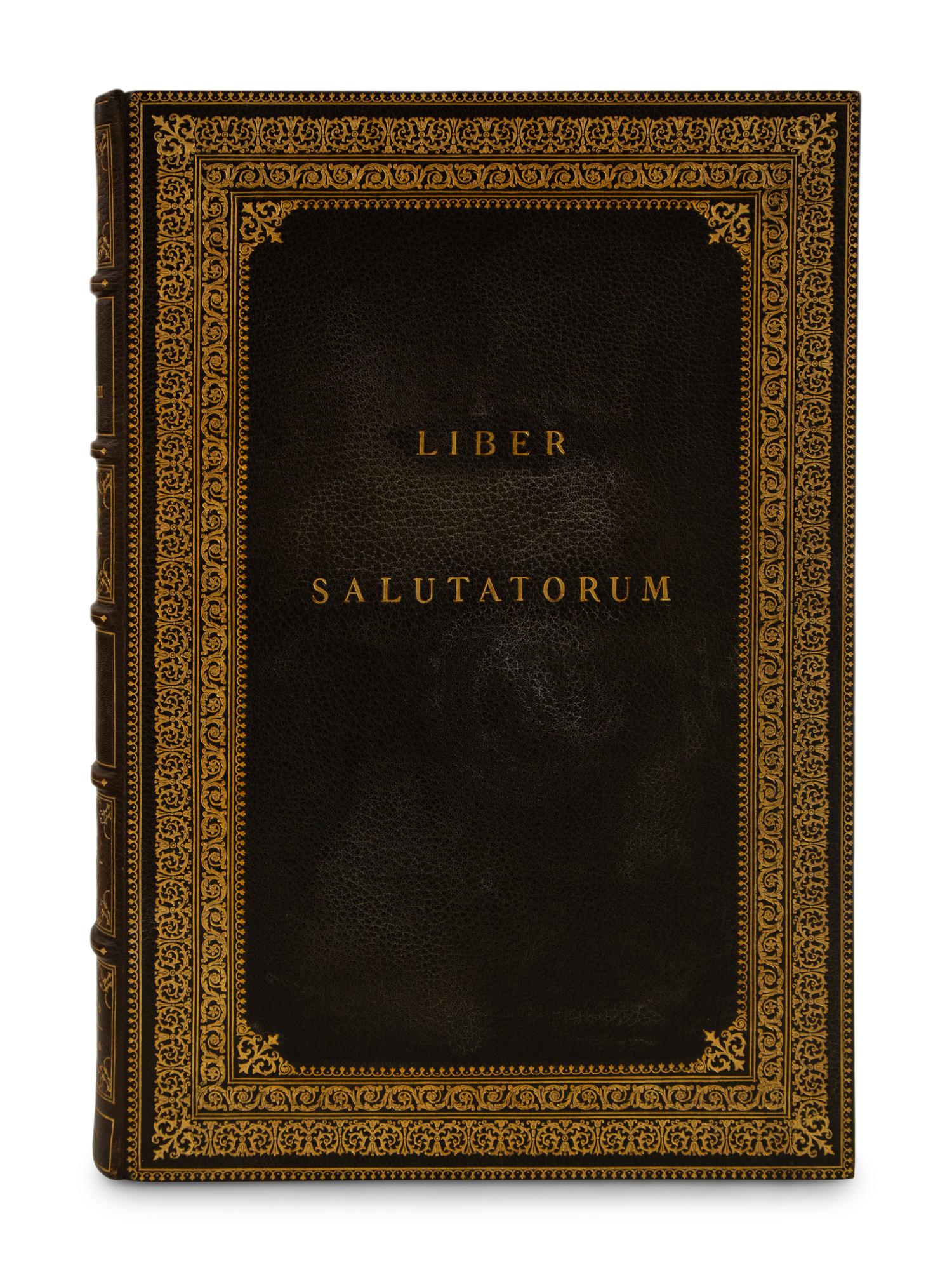 An Extra-Large Folio Fine Gilt Tooled Leather Bound Blank Book