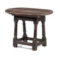 A William and Mary Turned Oak Slide-Top Tavern Table Stool