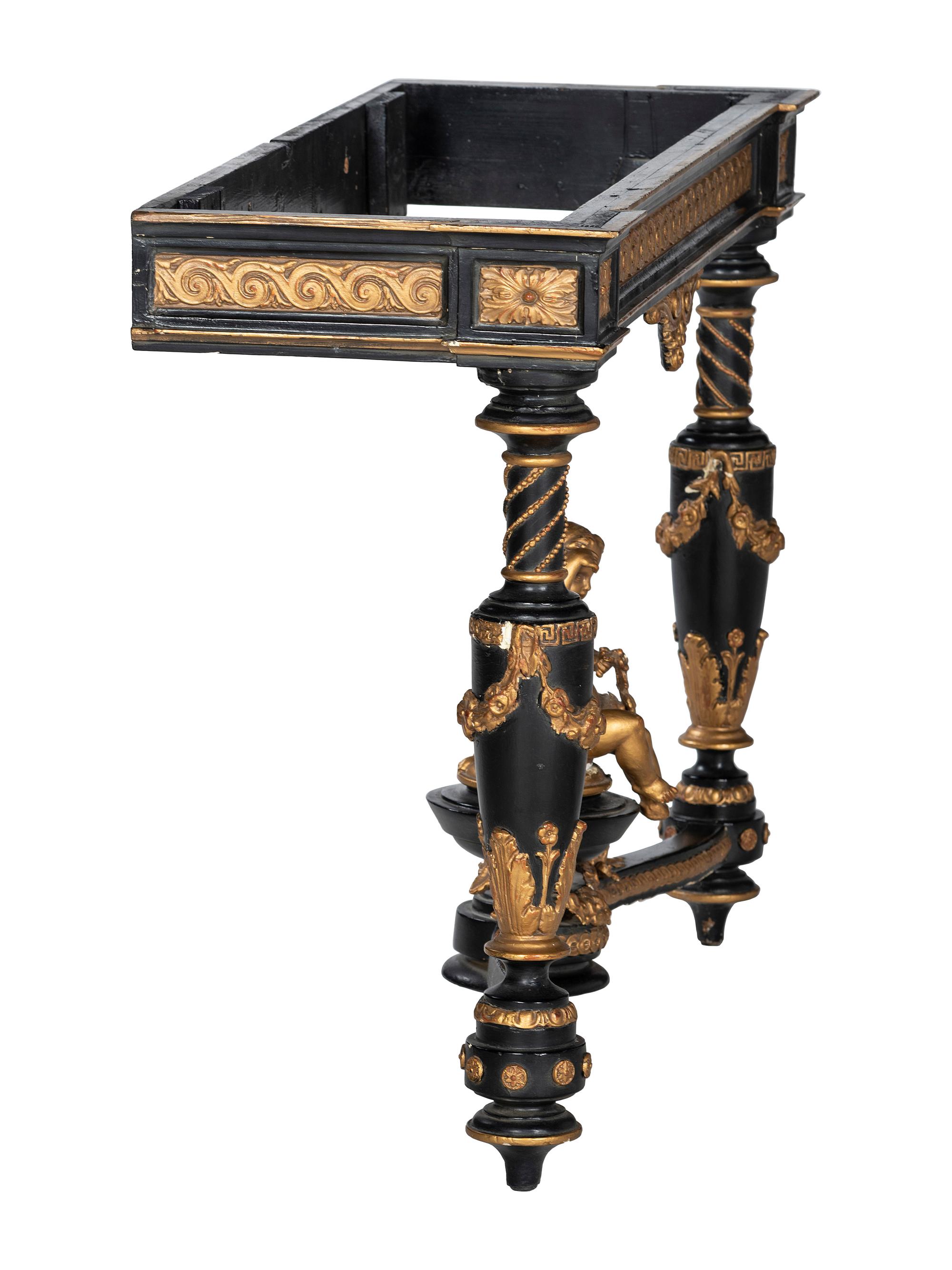 A Louis XVI Style Marble Top Console Table