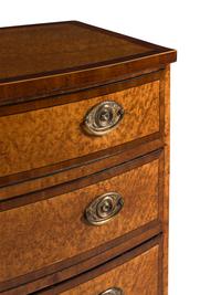 A George III Maple, Satinwood and Mahogany Bowfront Chest of Drawers