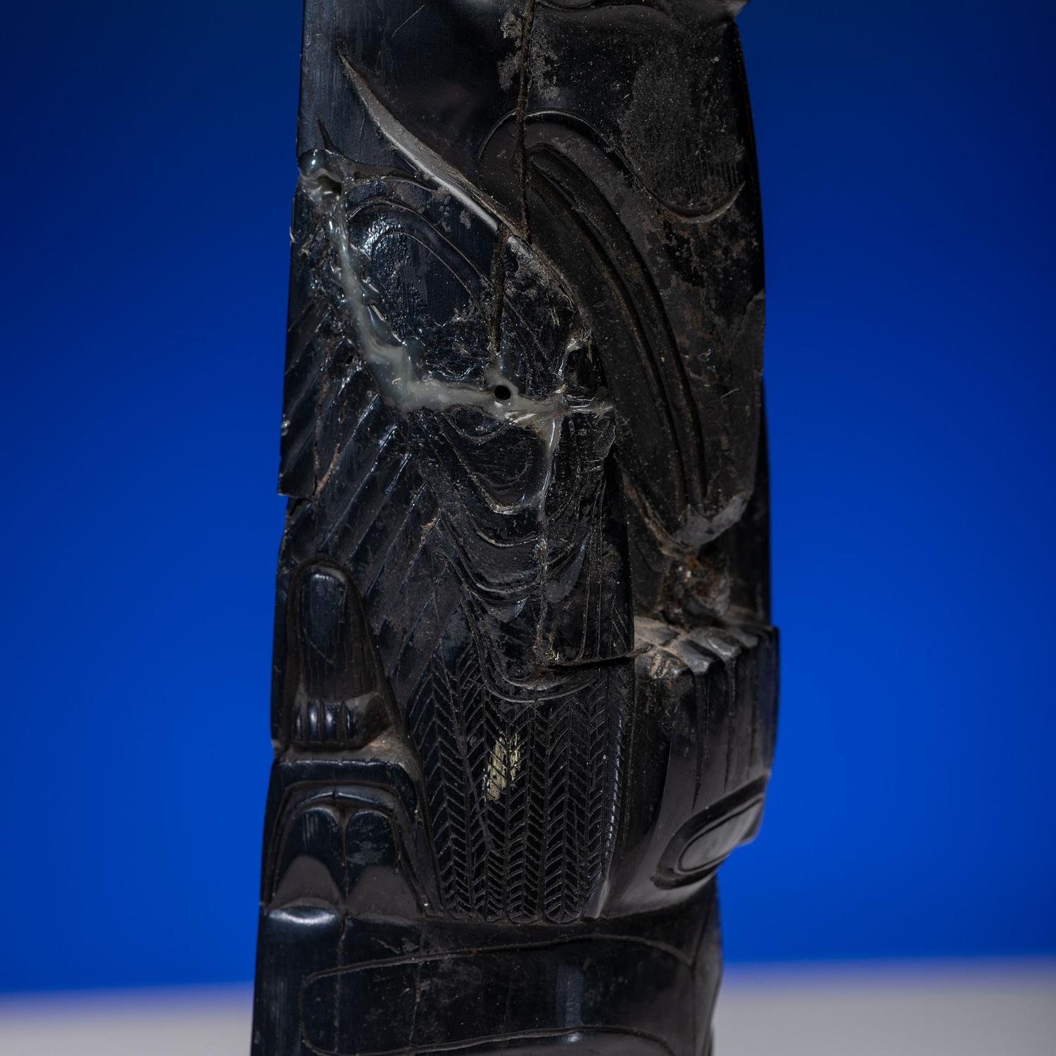 Haida Carved Argillite Model Totem Pole