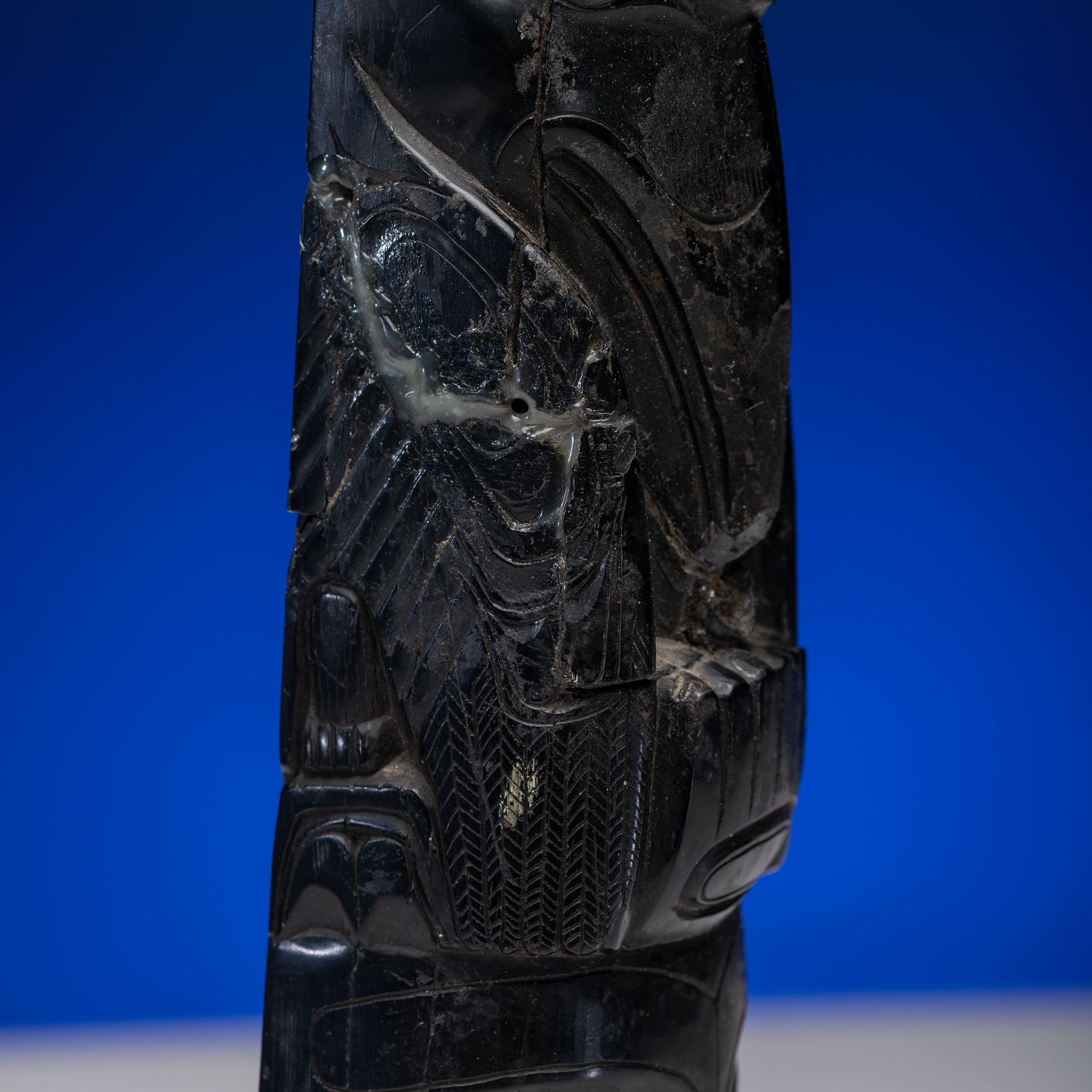 Haida Carved Argillite Model Totem Pole