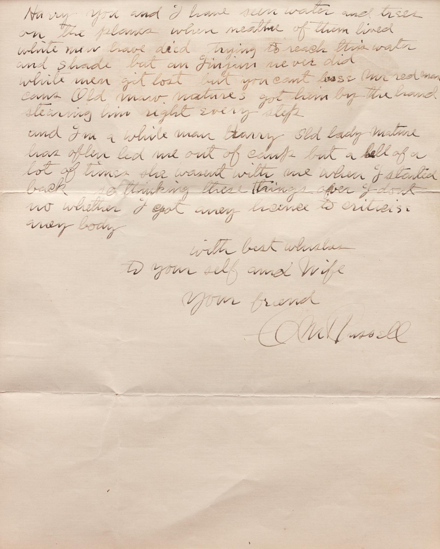 Indian Scout and Horse, Illustrated Letter
