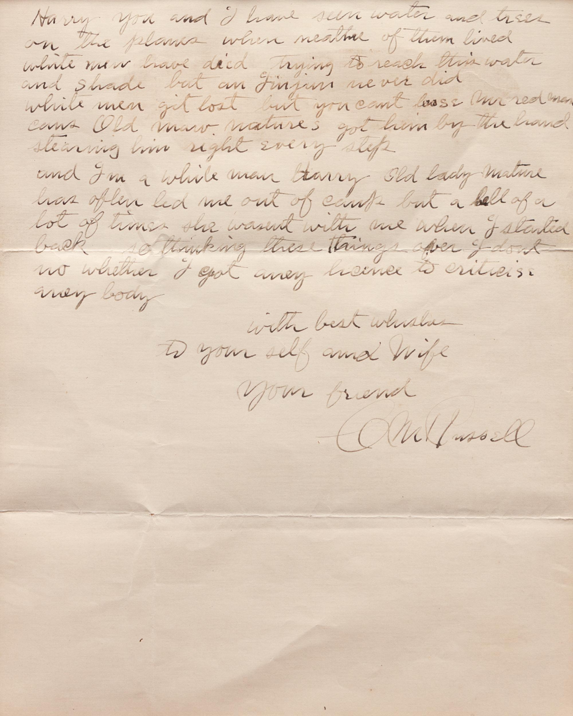 Indian Scout and Horse, Illustrated Letter