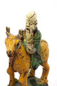 A Pair of Chinese Sancai Glazed Pottery Shoulou Form Censers
