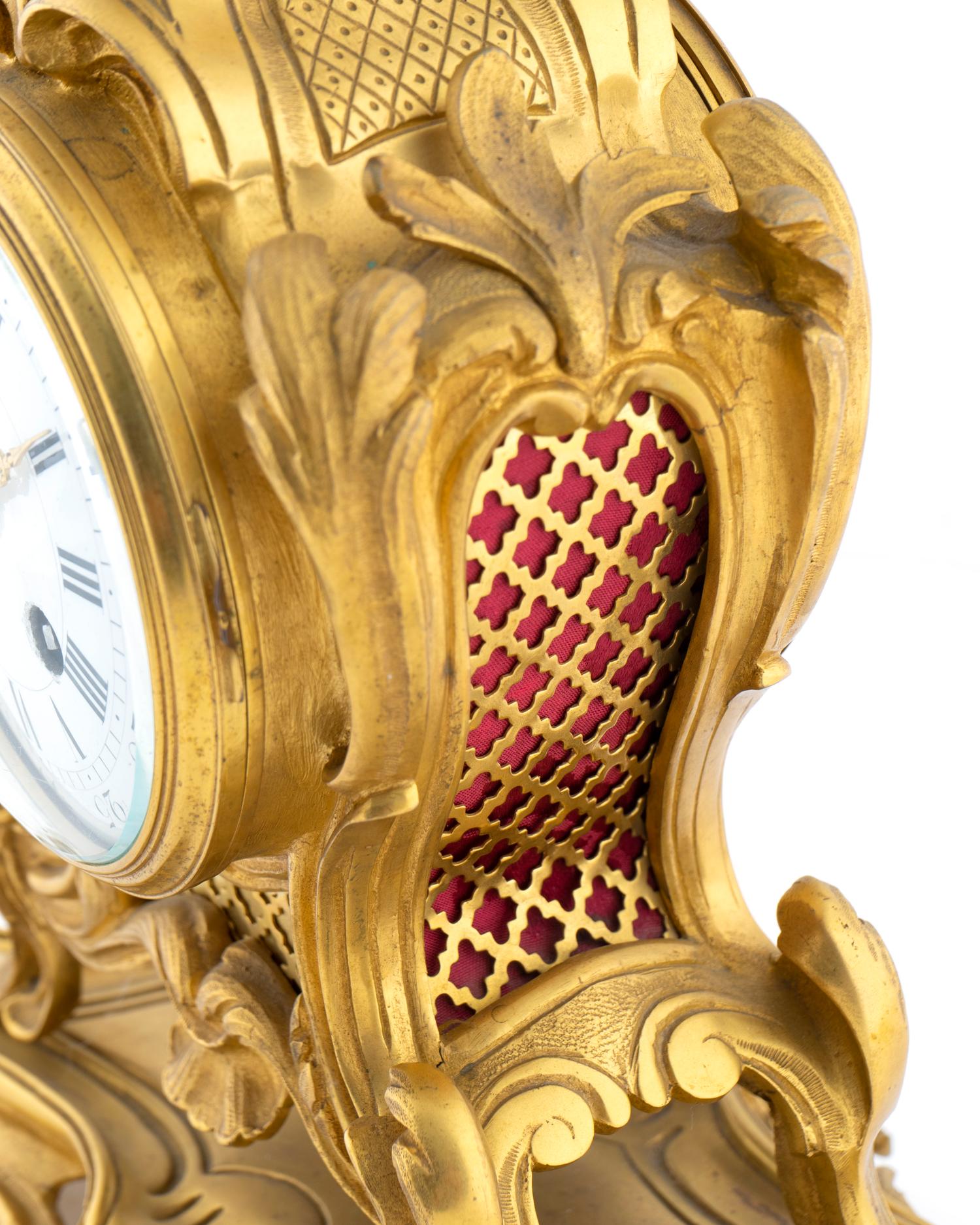 A Louis XV Style Gilt Bronze Shelf Clock — 19TH CENTURY