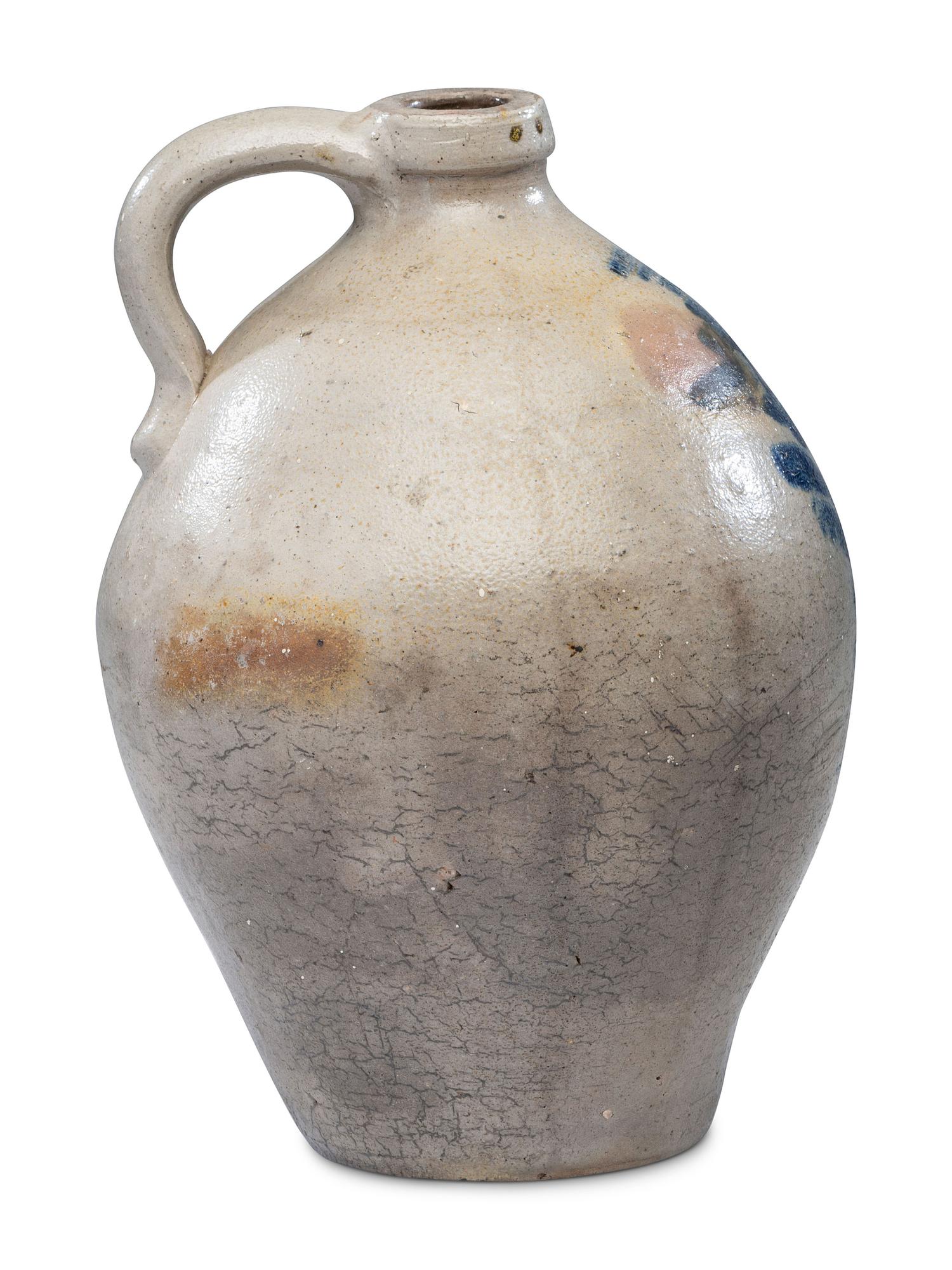 An I. M. Mead Three-Gallon Cobalt Decorated Floral Jug