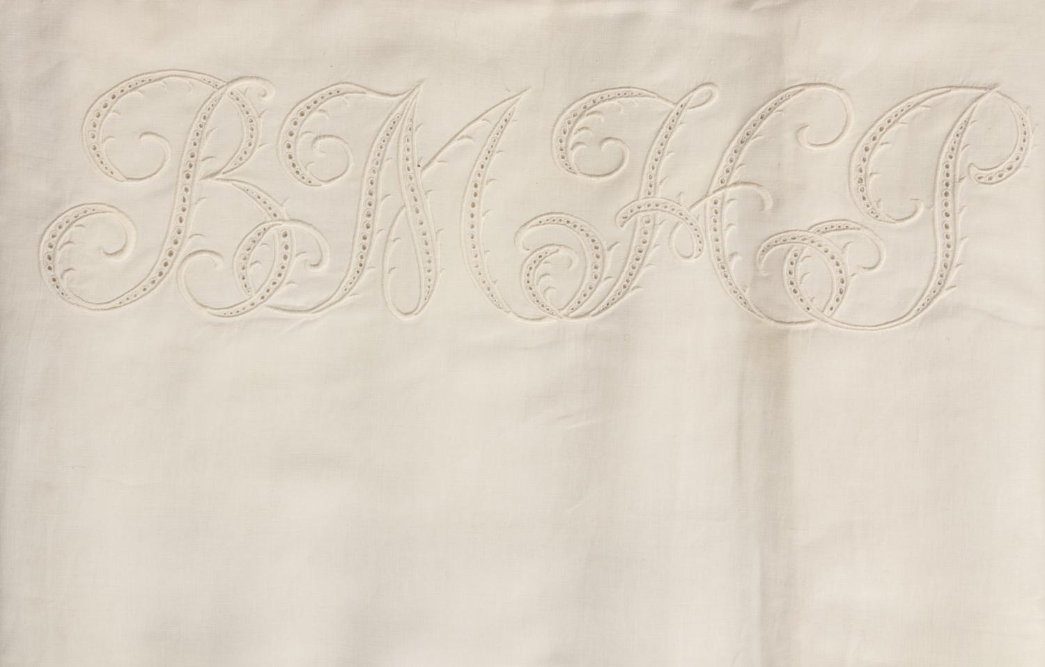 Two Sets of Palmer Family Sheets Embroidered with "BMHP" & "PP", 19th Century