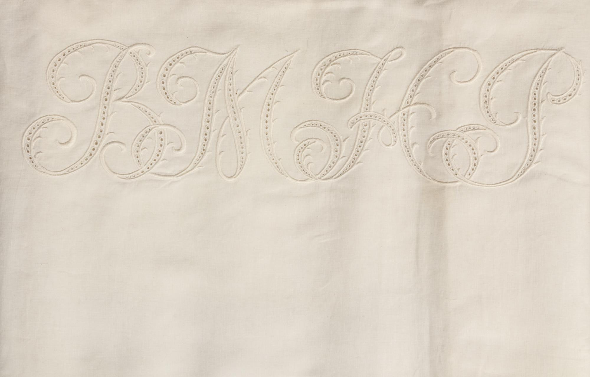 Two Sets of Palmer Family Sheets Embroidered with "BMHP" & "PP", 19th Century