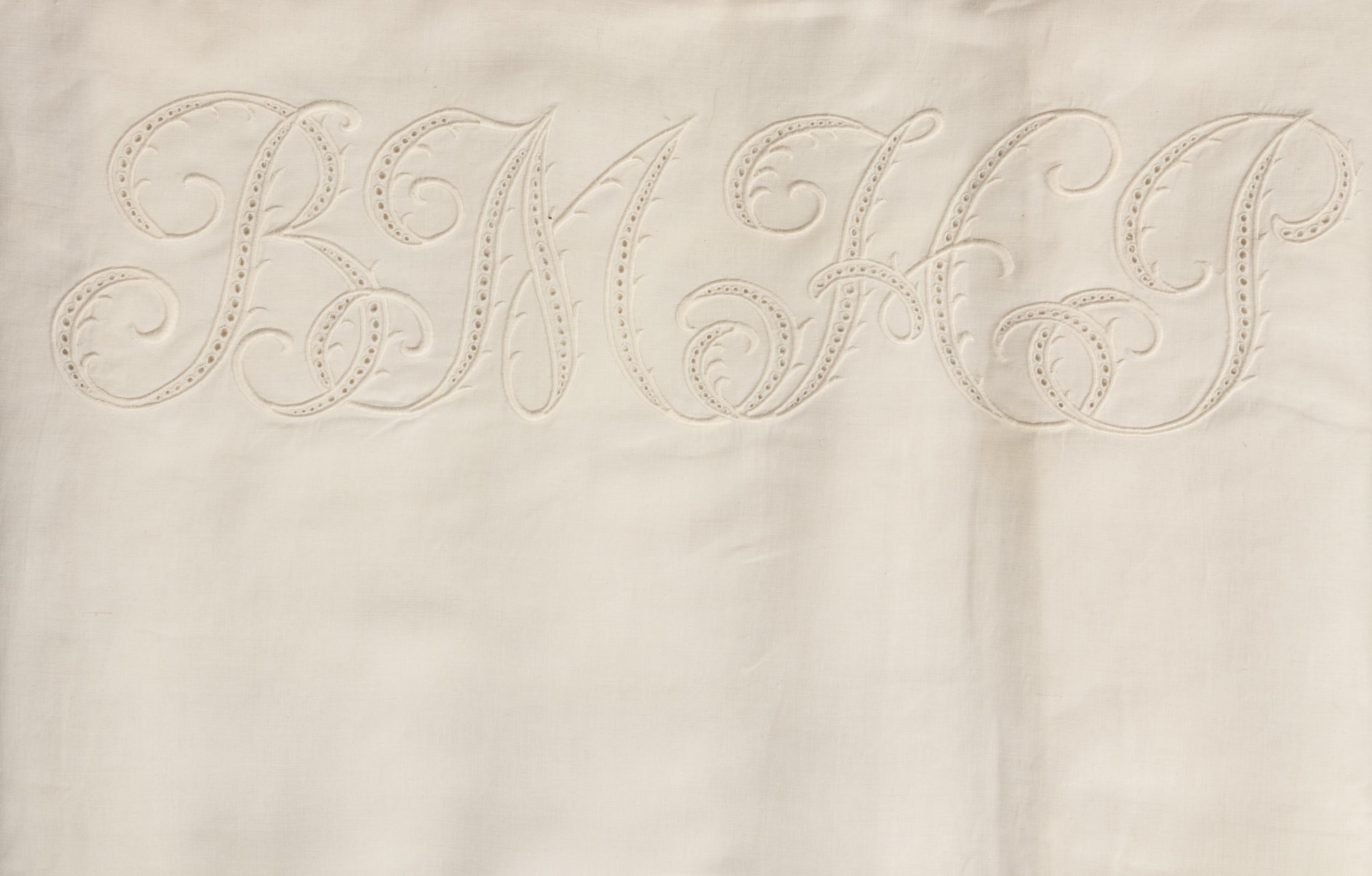 Two Sets of Palmer Family Sheets Embroidered with "BMHP" & "PP", 19th Century