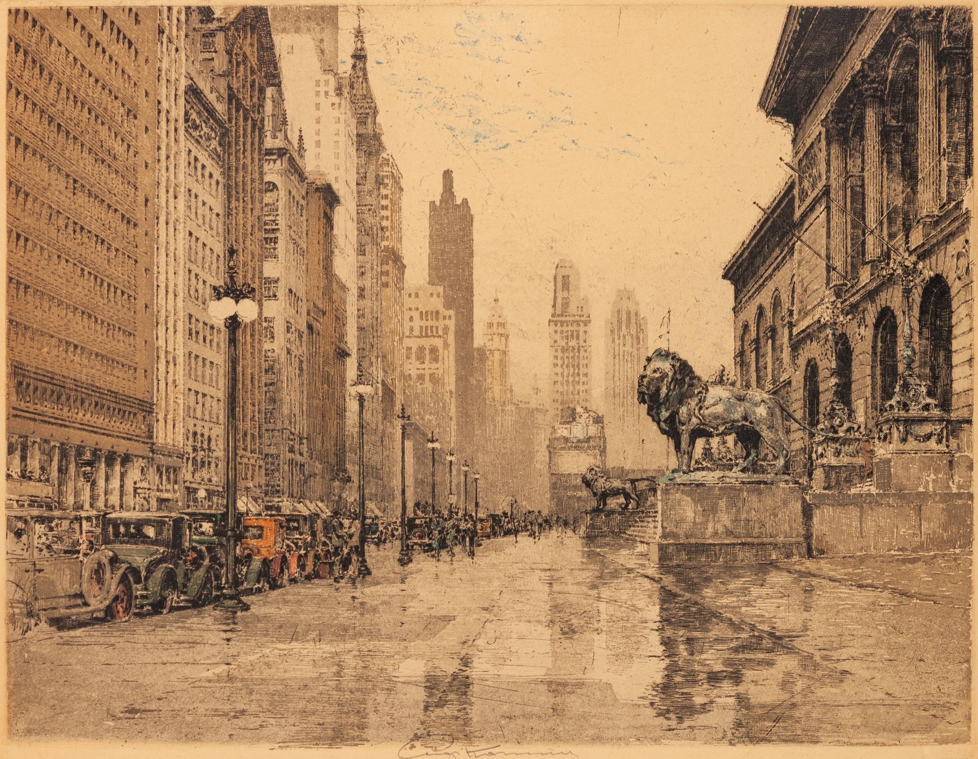 A Pair of Colored Etchings