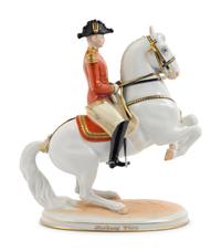 A Vienna Porcelain Figure of a Lipizzaner Horse and Rider