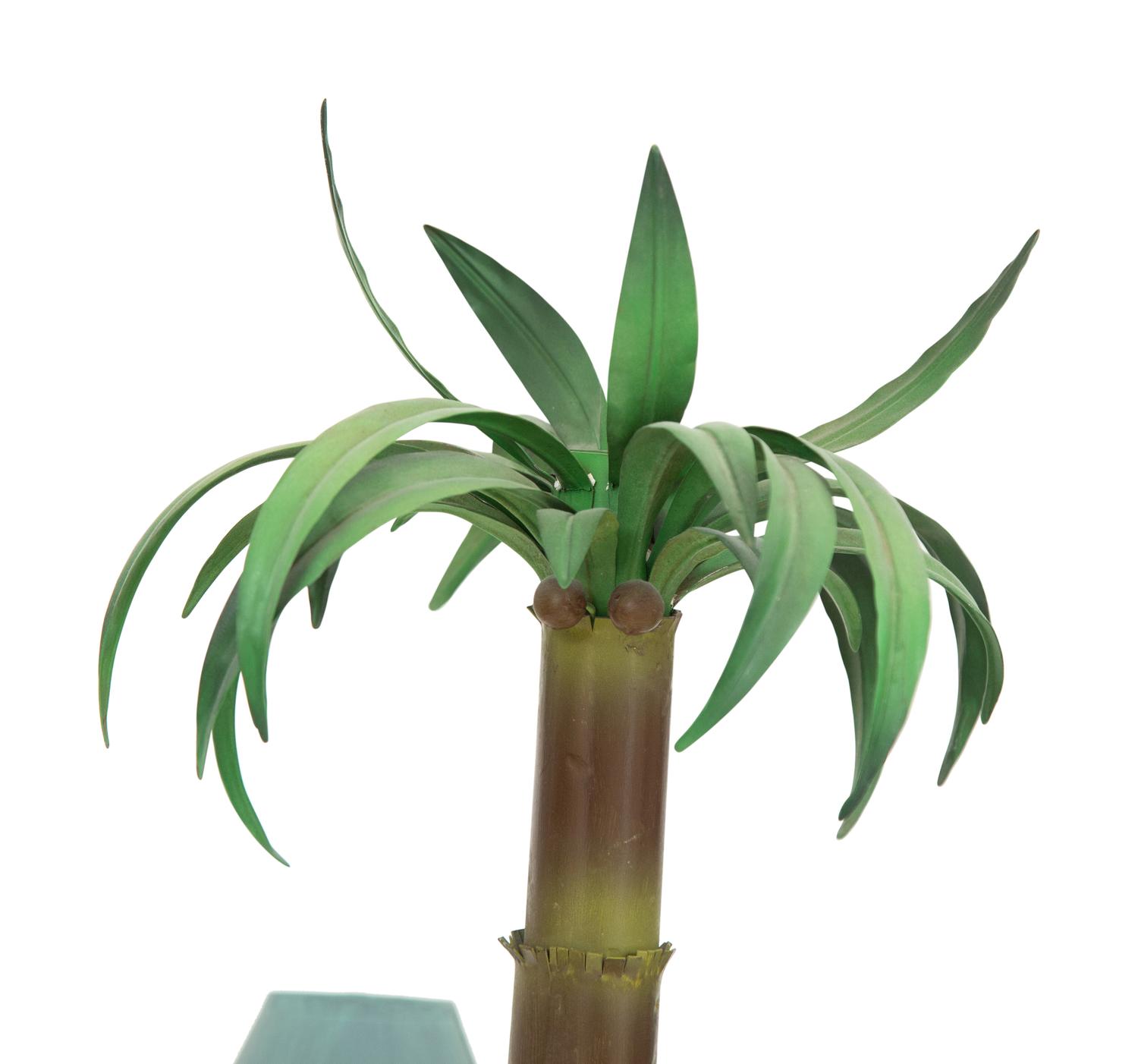 A Whimsical Tole 'Palm Tree and Bamboo' Chandelier