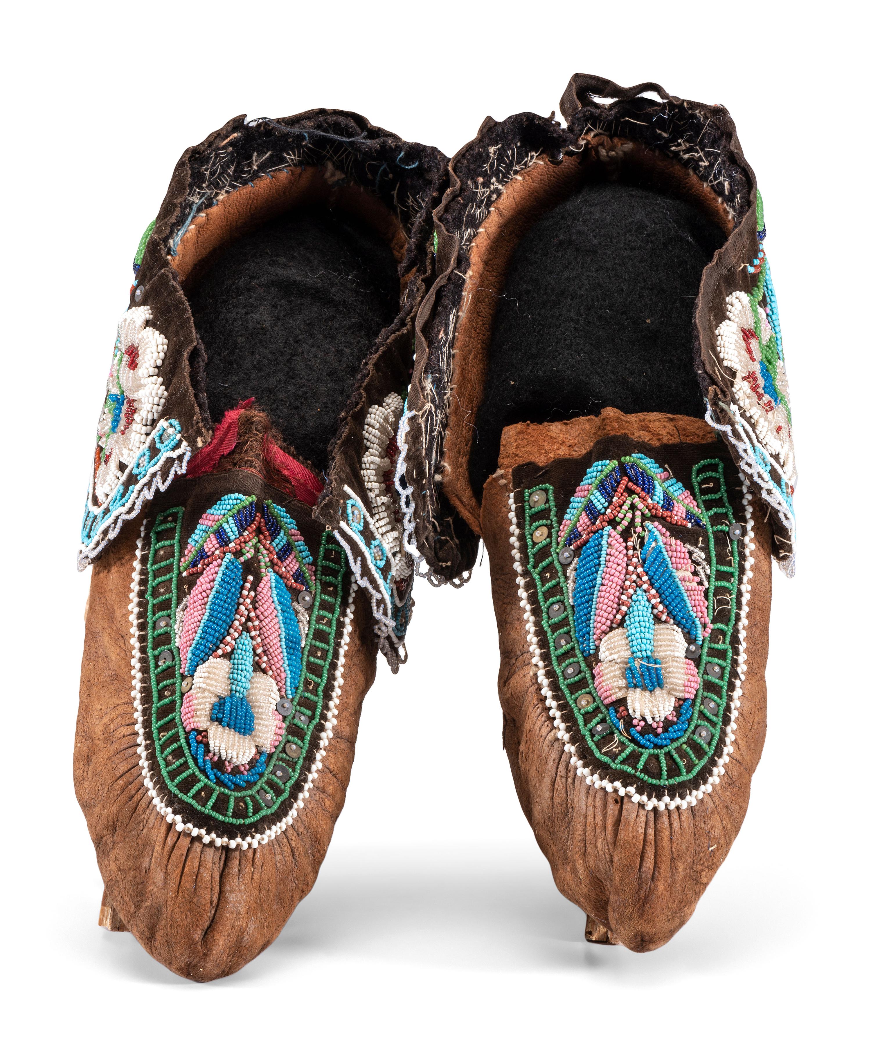 Haudenosaunee Beaded Hide Moccasins