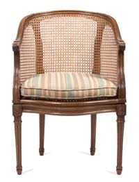 A Louis XVI Style Canned Bergere Height 33 1/2 inches. — 19TH/20TH CENTURY