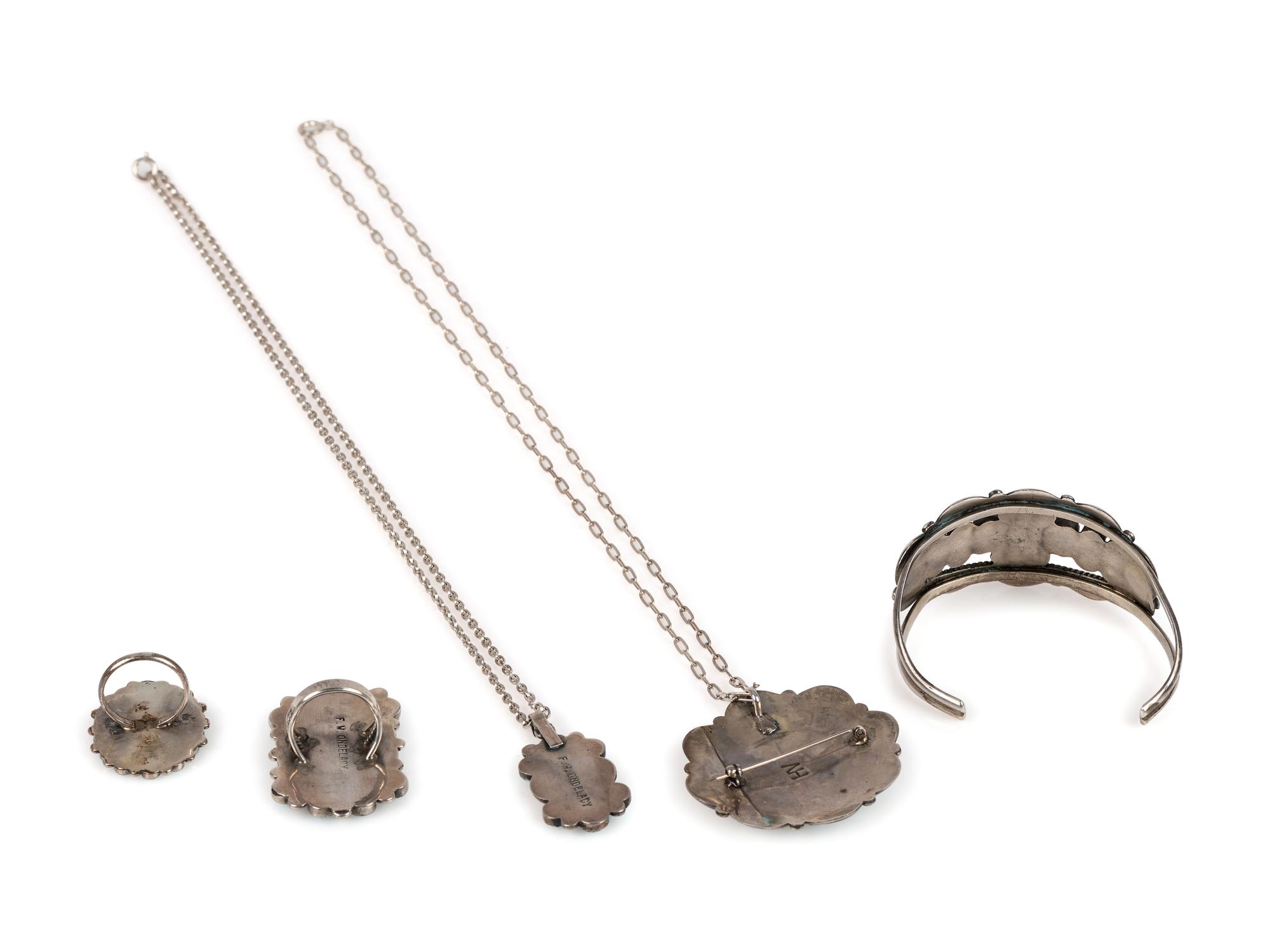 Zuni Silver and Turquoise Cluster Jewelry
