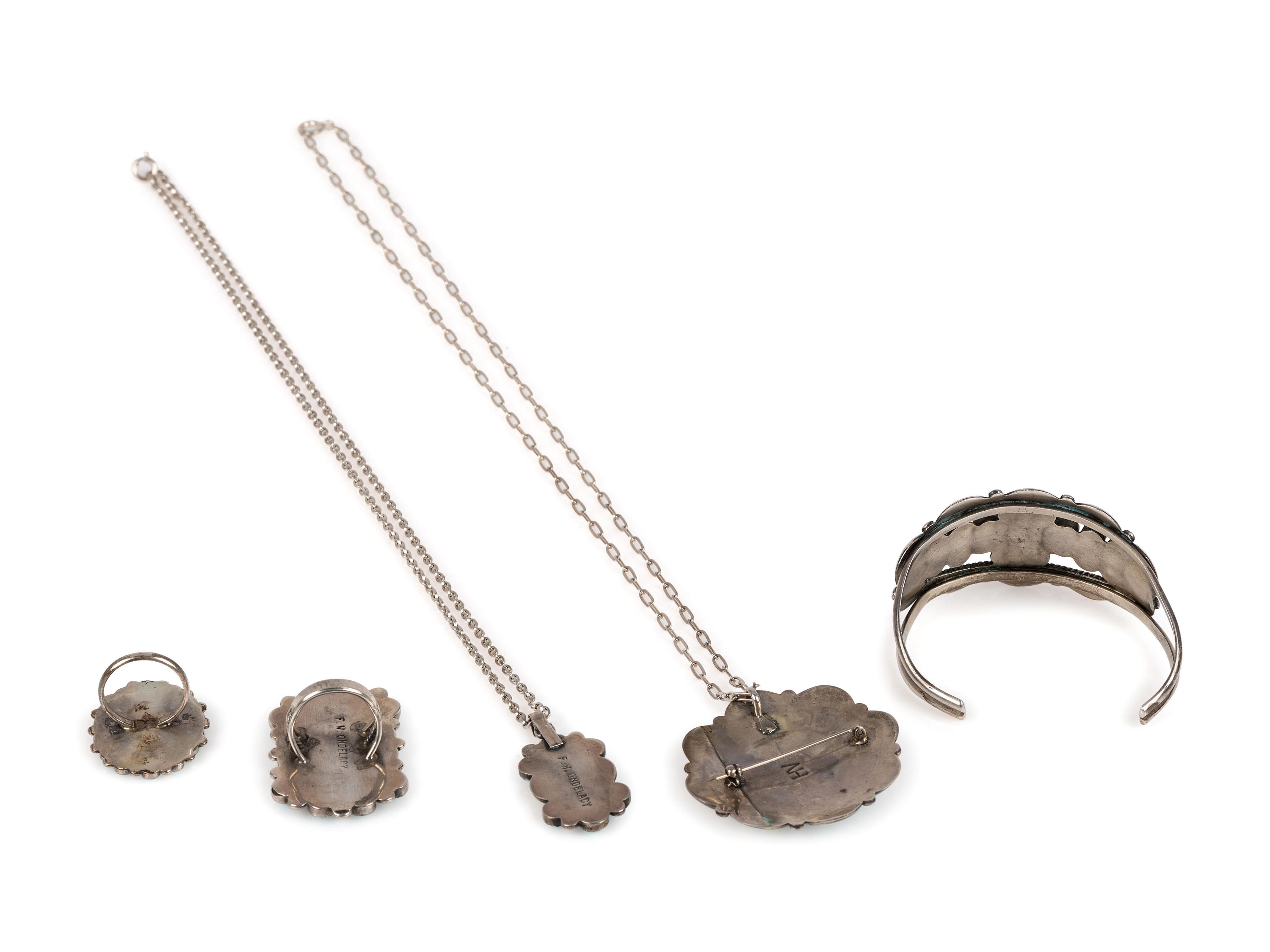 Zuni Silver and Turquoise Cluster Jewelry