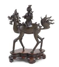 A Bronze Figural Group Censer Height 12 inches. — MING DYNASTY