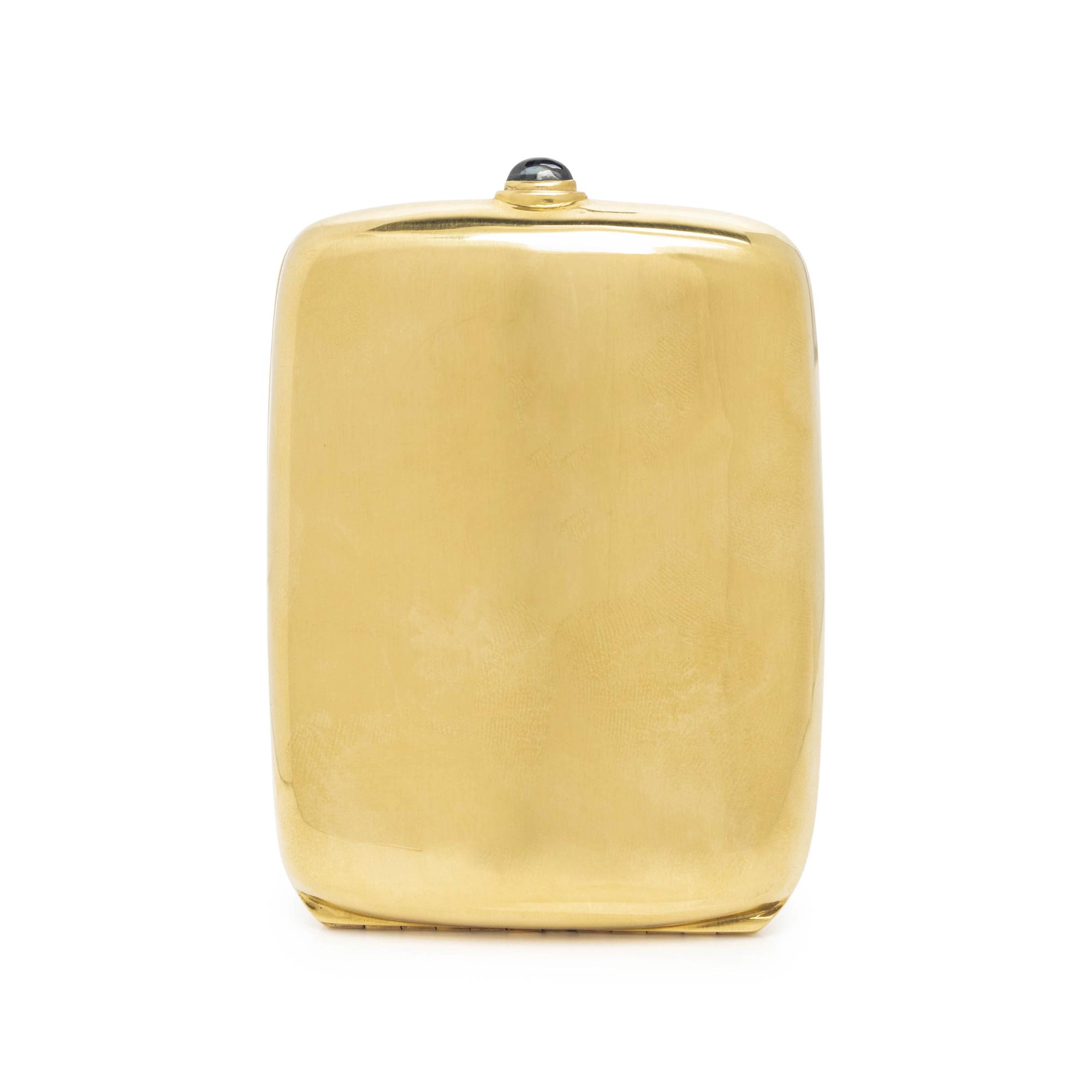 YELLOW GOLD AND SAPPHIRE CIGARETTE CASE