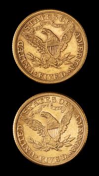 Two United States 1881 Liberty Head $5 Gold Coins
