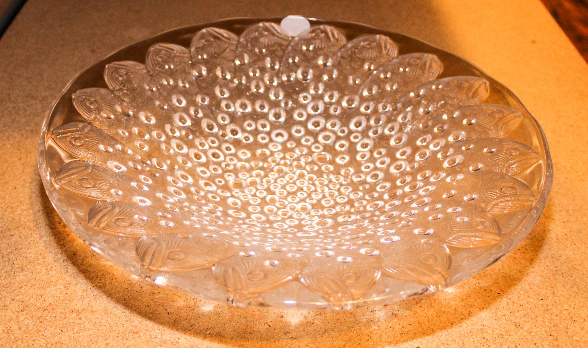 A Lalique Molded Glass Charger. Diameter 13 3/4 inches.