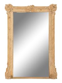 A Large Louis XVI Style Carved Stripped Pine Mirror