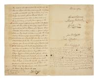 [Americana] [Declaration of Independence] Livingston, Philip. Manuscript Document, signed