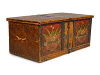 A Northern European Painted Pine Blanket Chest