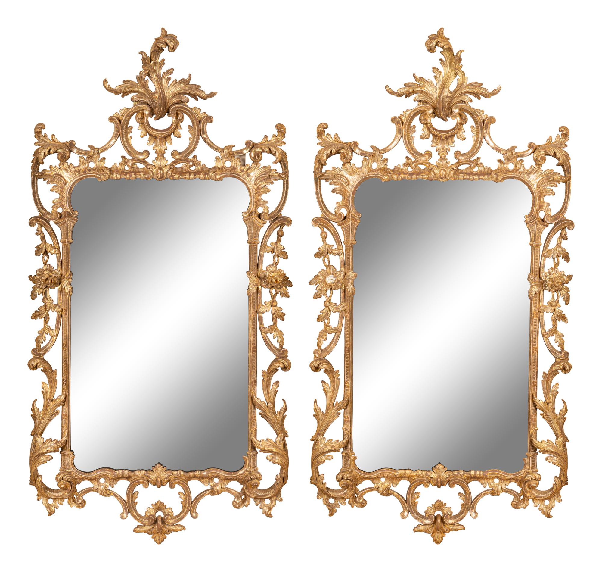 A Pair of George III Giltwood Mirrors