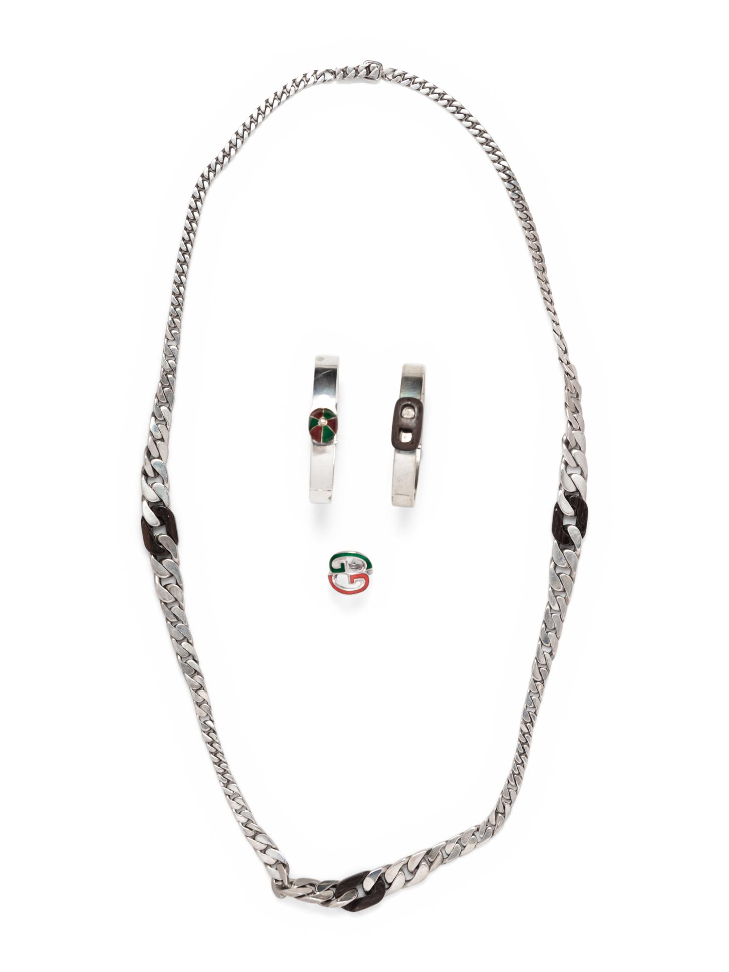 Four Gucci Items: One Necklace, Two Bracelets, One Ring, 1970-80s