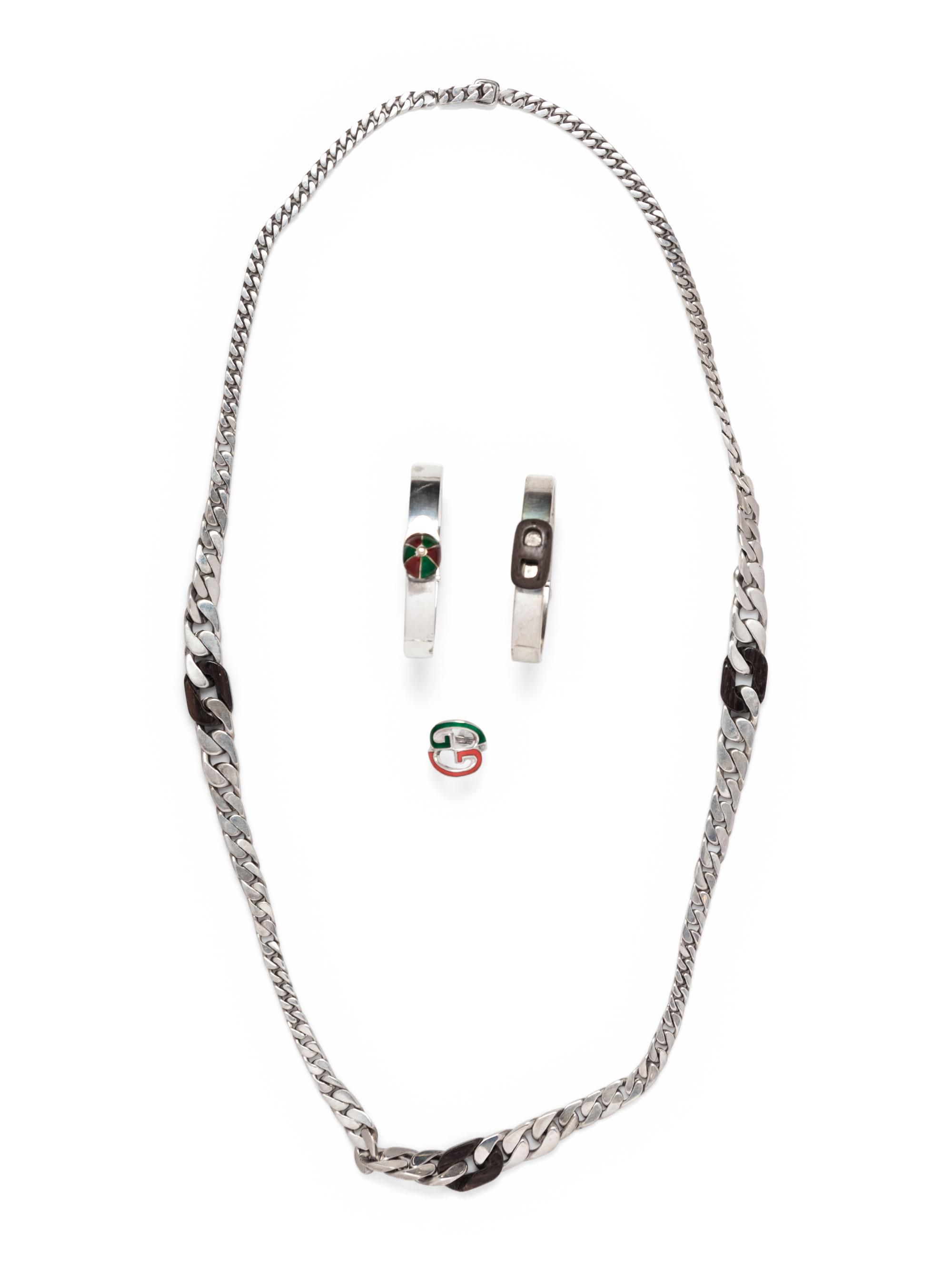 Four Gucci Items: One Necklace, Two Bracelets, One Ring, 1970-80s