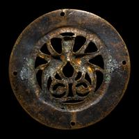 A Limoges Bronze and Champlevé Enamel Roundel