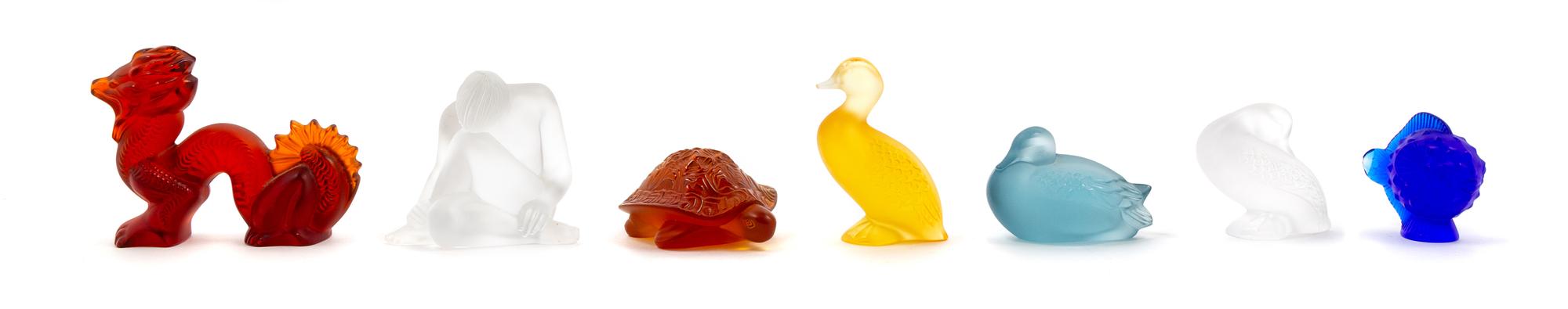A Collection of Lalique Molded Glass Figures