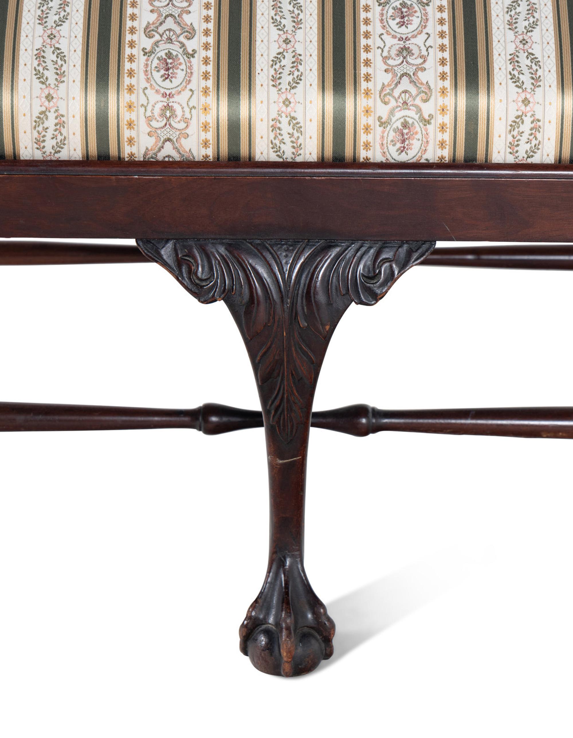 A George III Style Carved Mahogany Settee