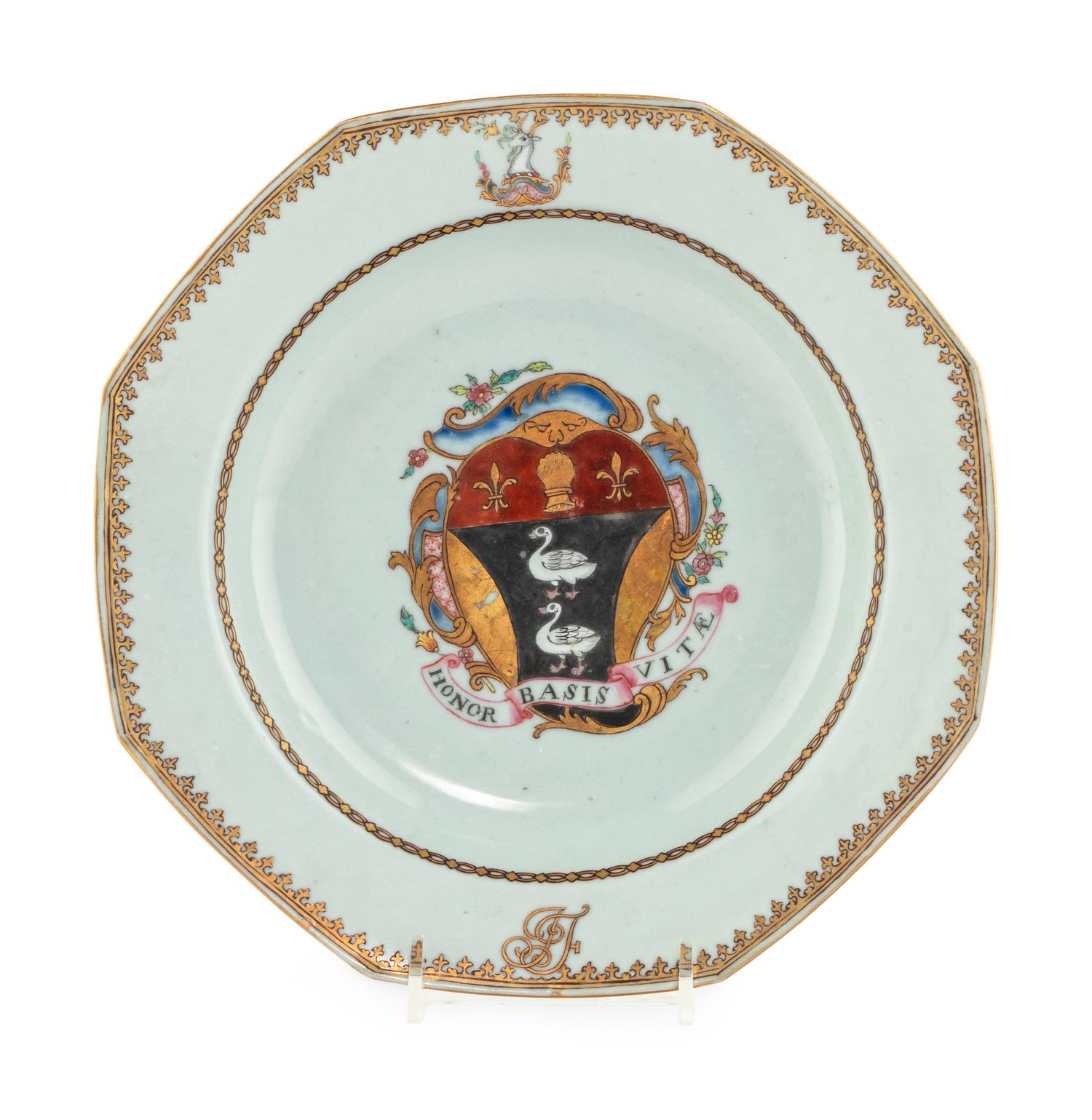 A Chinese Export Porcelain Armorial Plate