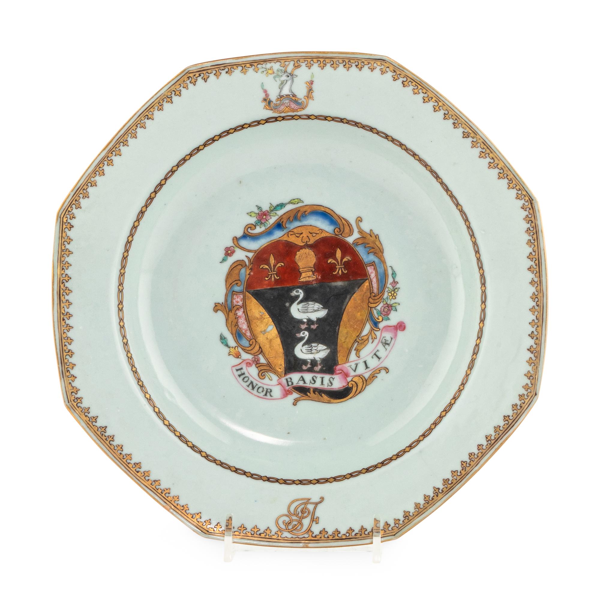 A Chinese Export Porcelain Armorial Plate