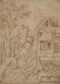 Netherlandish School, 16th Century — Madonna and Child with Saint Joseph in the Workshop