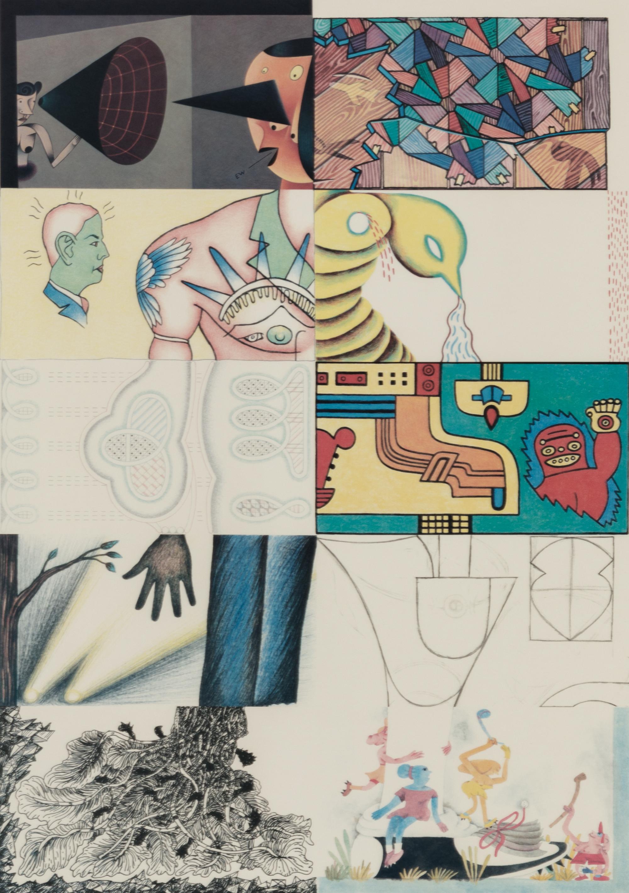 Chicago Imagist Print Exquisite Corpse