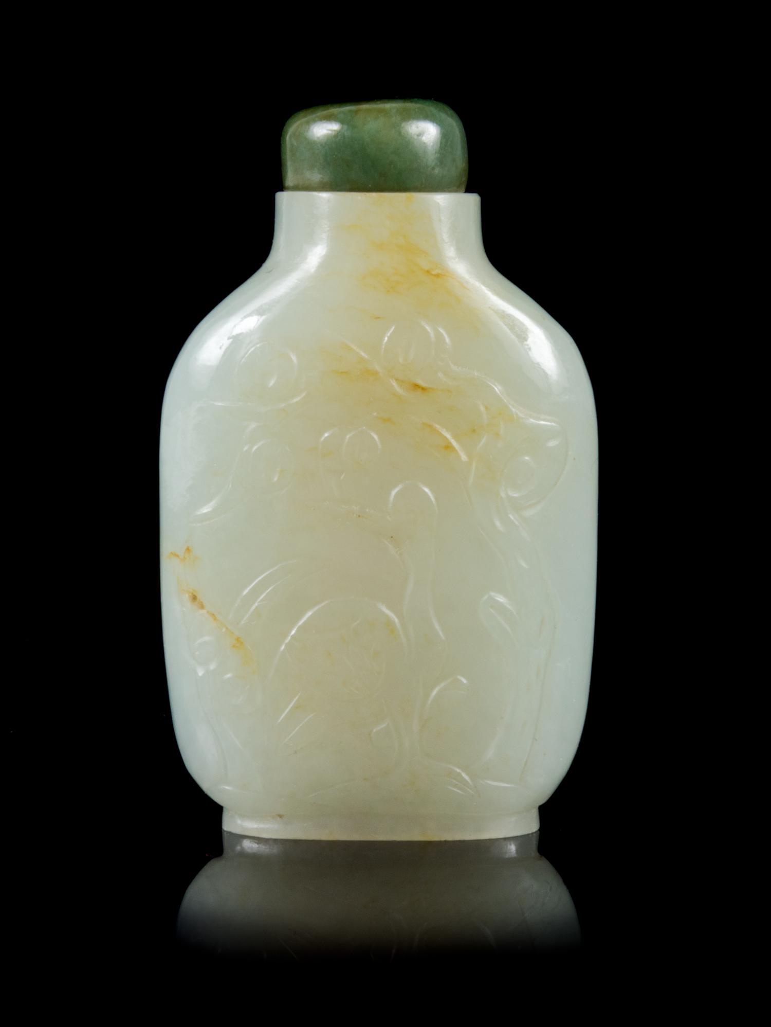 A Celadon Jade Snuff Bottle Height 2 5/8 inches. — 18TH/19TH CENTURY