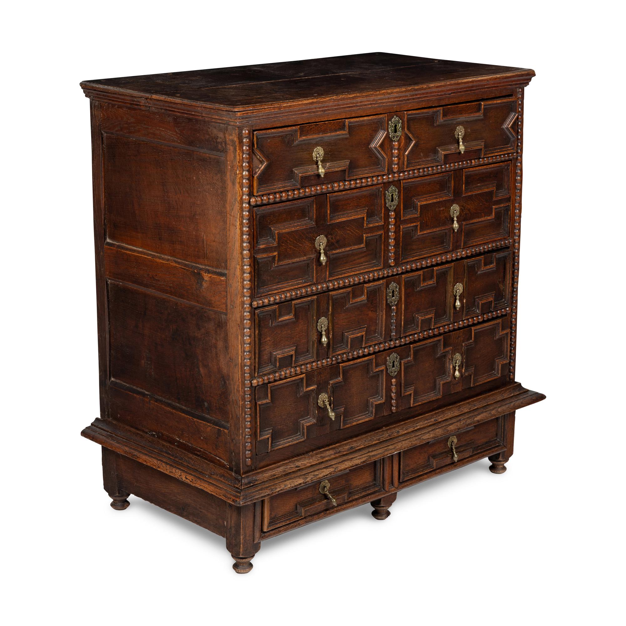 A Charles II Oak Chest of Drawers