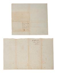 [ENSLAVEMENT & ABOLITION]. 2 documents from Lafayette County, MS, incl. an 1842 inventory listing one enslaved young female subject and an 1854 land deed referencing the Chickasaw Cession.