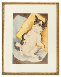 Five Puppies and Sleeping French Bulldog (two works)