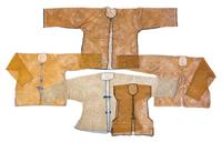 Four Chinese Bamboo Man's Jackets Height collar to hem of largest 30 3/4 inches. — 19TH CENTURY