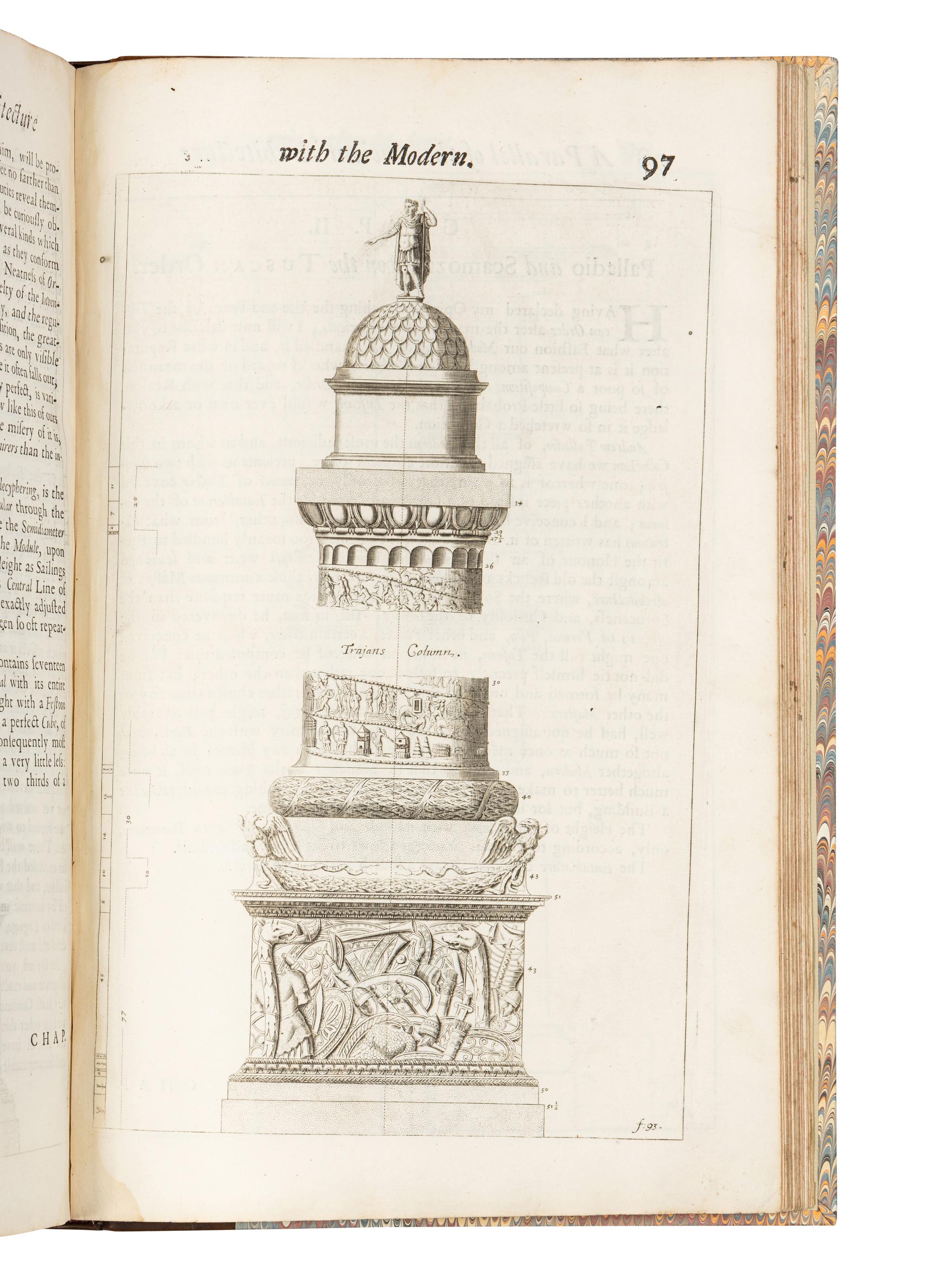FREART, Roland, Sieur de Chambray (ca 1606-1676). A Parallel of the Ancient Architecture with the Modern, in a Collection of Ten Principal Authors who have written upon the Five Orders... John Evelyn, translator. London: T.W. for J. Walthoe and others, 1733.