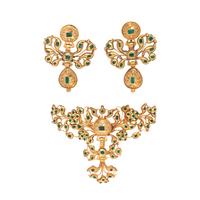 GEORGIAN, YELLOW GOLD AND EMERALD SET