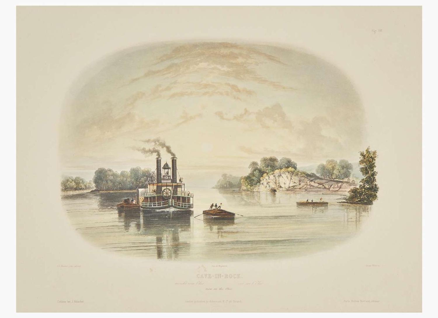 [Native-Americana] Bodmer, Karl: Cave-In-Rock. view on the Ohio