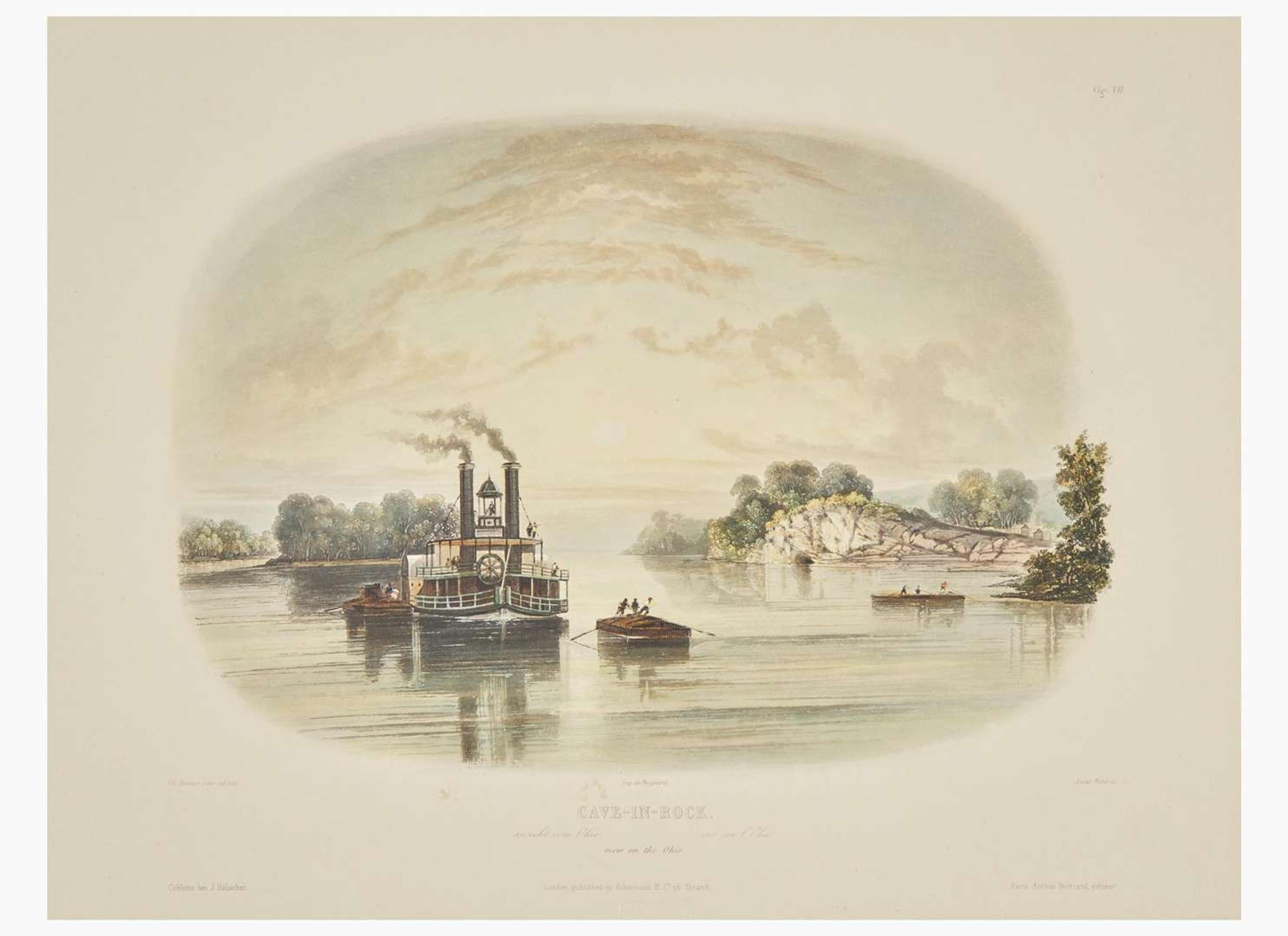 [Native-Americana] Bodmer, Karl: Cave-In-Rock. view on the Ohio