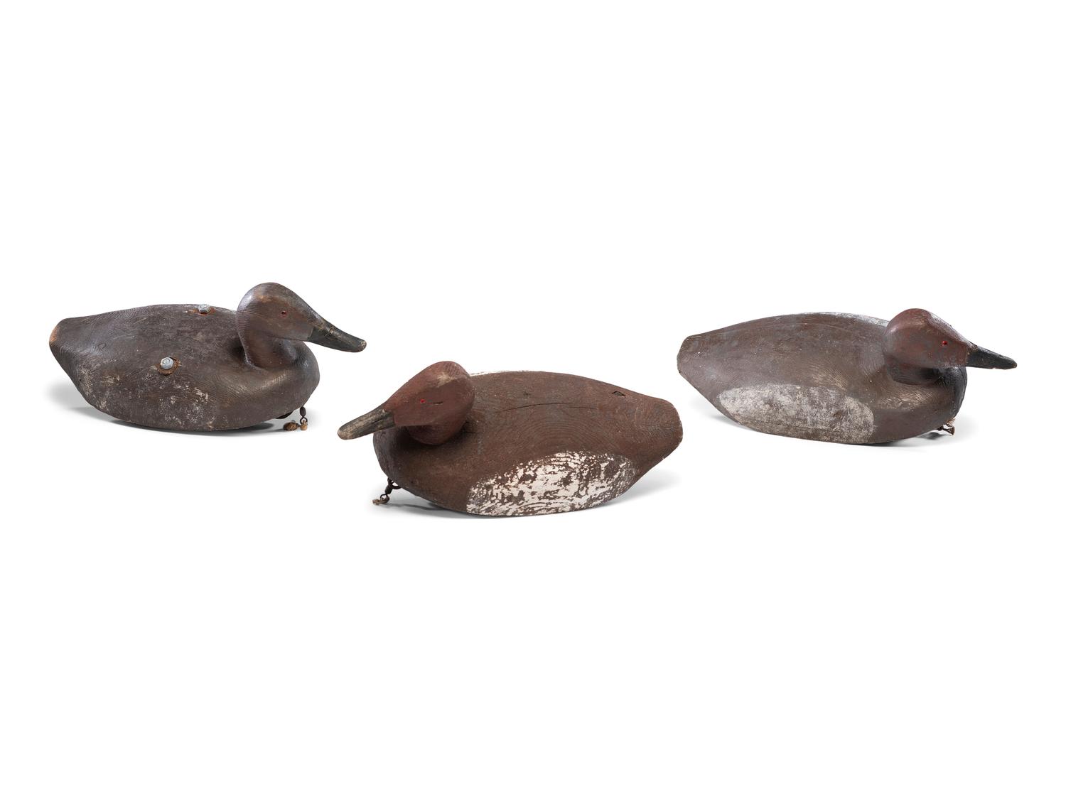 Three Carved and Painted Wood Duck Decoys